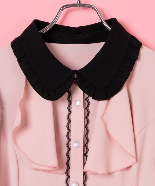 WEGO(ウィゴー)の「WEGO/【一部店限定】肩空きフリルワンピース(ワンピース・レディース・ブラック/ピンク・FREE)」の19枚目の写真