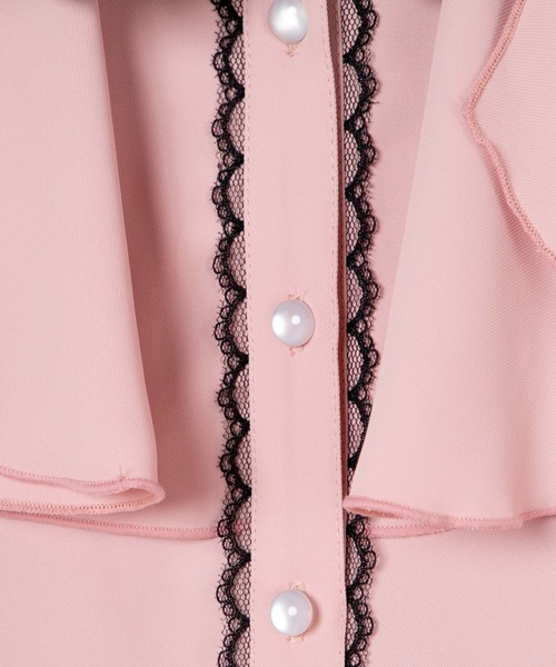 WEGO(ウィゴー)の「WEGO/【一部店限定】肩空きフリルワンピース(ワンピース・レディース・ブラック/ピンク・FREE)」の12枚目の写真