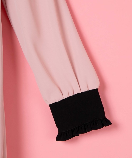 WEGO(ウィゴー)の「WEGO/【一部店限定】肩空きフリルワンピース(ワンピース・レディース・ブラック/ピンク・FREE)」の8枚目の写真
