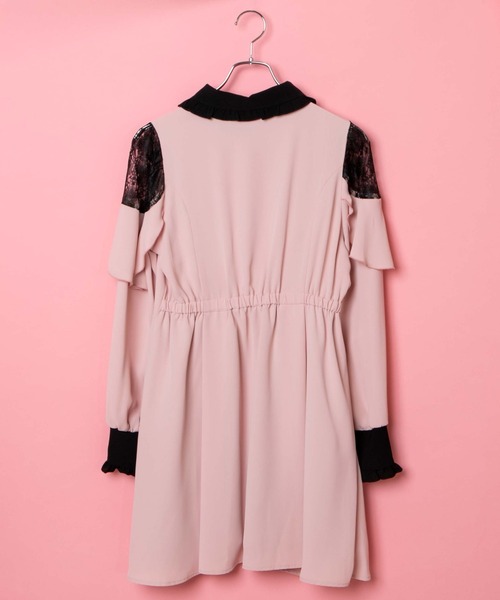 WEGO(ウィゴー)の「WEGO/【一部店限定】肩空きフリルワンピース(ワンピース・レディース・ブラック/ピンク・FREE)」の15枚目の写真