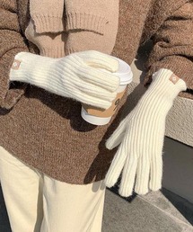 by muni:r | 無地ロングニットスマホ対応手袋(手袋)