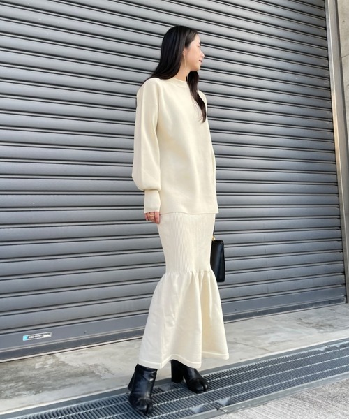 ReNorm(リノーム)の「【井手祐来コラボ】SET UPルーズシルエットニットプルオーバー(ニット/セーター・レディース・オフホワイト/ブラック・フリー)」の12枚目の写真