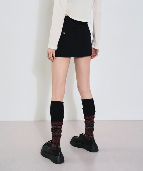 FOLLOWIN（フォロウィン）の「ノルディック柄ウォーマーソックス（レッグウォーマー・レディース・ブラック/ネイビー/バーガンディー・ONE SIZE）」の6枚目の写真