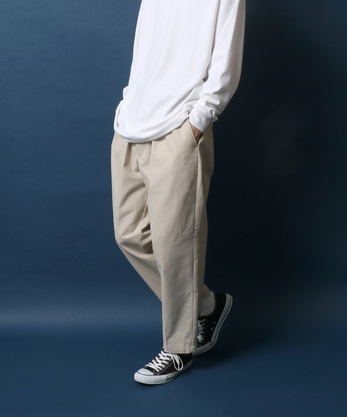 ANPAS（アンパス）の「Heavy Weight Cotton Twill Fabric Tuck Wide Chino Pants/ヘビーウェイト コットンツイル タックワイド チノパンツ スラックス（チノパンツ・メンズ・ブラック/アイボリー/ベージュ・M/L/LL）」の21枚目の写真