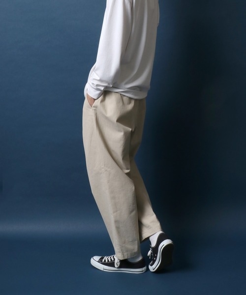 ANPAS（アンパス）の「Heavy Weight Cotton Twill Fabric Tuck Wide Chino Pants/ヘビーウェイト コットンツイル タックワイド チノパンツ スラックス（チノパンツ・メンズ・ブラック/アイボリー/ベージュ・M/L/LL）」の22枚目の写真