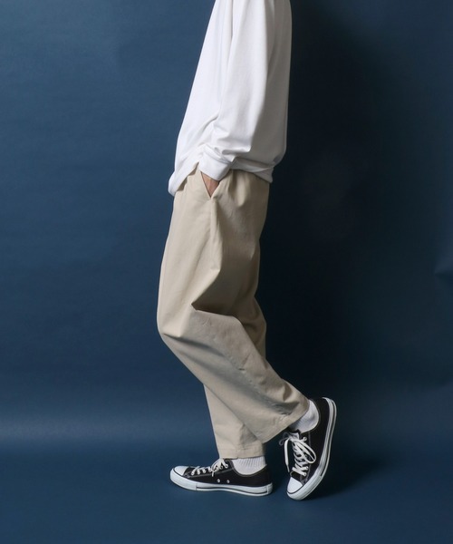 ANPAS（アンパス）の「Heavy Weight Cotton Twill Fabric Tuck Wide Chino Pants/ヘビーウェイト コットンツイル タックワイド チノパンツ スラックス（チノパンツ・メンズ・ブラック/アイボリー/ベージュ・M/L/LL）」の20枚目の写真