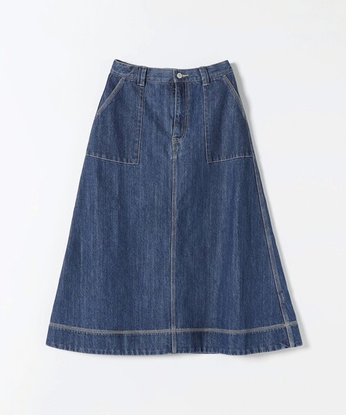 SHIPS any（シップス エニィ）の「SHIPS any:〈ウォッシャブル〉カーゴ ミディ デニム スカート［SHIPS any DENIM］（デニムスカート・レディース・ネイビー・36/38/40）」の2枚目の写真