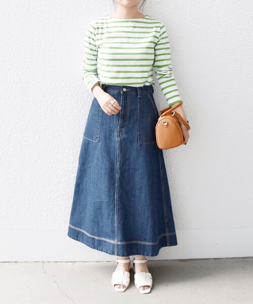 SHIPS any（シップス エニィ）の「SHIPS any:〈ウォッシャブル〉カーゴ ミディ デニム スカート［SHIPS any DENIM］（デニムスカート・レディース・ネイビー・36/38/40）」の10枚目の写真