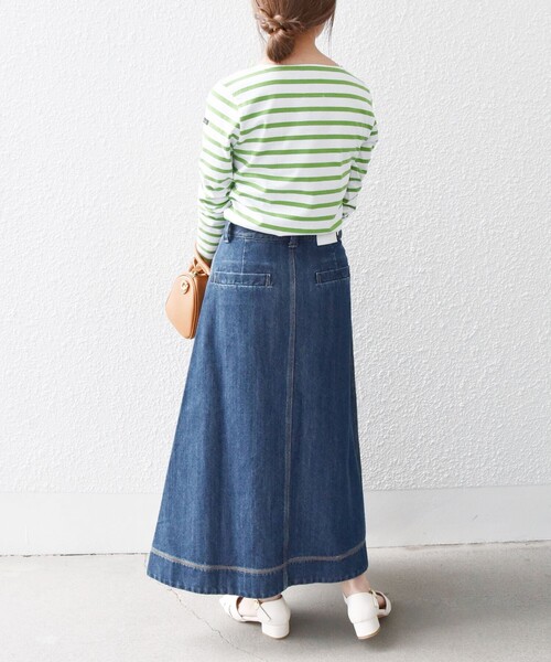 SHIPS any（シップス エニィ）の「SHIPS any:〈ウォッシャブル〉カーゴ ミディ デニム スカート［SHIPS any DENIM］（デニムスカート・レディース・ネイビー・36/38/40）」の11枚目の写真