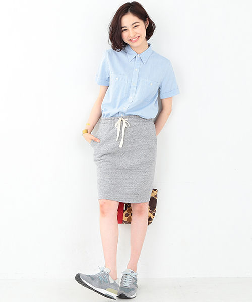 BEAMS BOY（ビームスボーイ）の「○BEAMS BOY / シャンブレー ワーク ショートスリーブ（シャツ/ブラウス・レディース・レッド/サックスブルー/ネイビー・ONE SIZE）」の19枚目の写真
