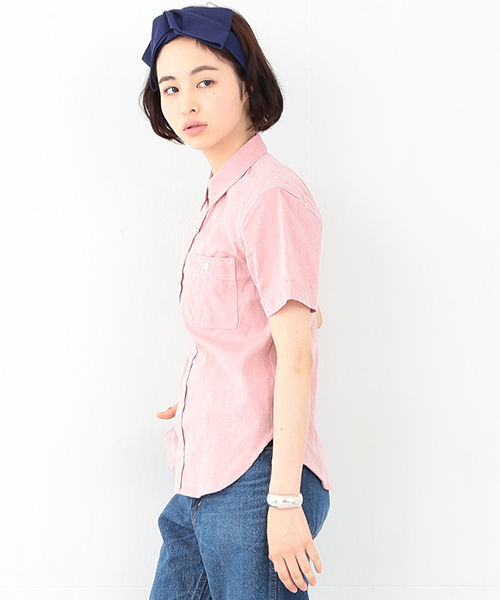 BEAMS BOY（ビームスボーイ）の「○BEAMS BOY / シャンブレー ワーク ショートスリーブ（シャツ/ブラウス・レディース・レッド/サックスブルー/ネイビー・ONE SIZE）」の22枚目の写真