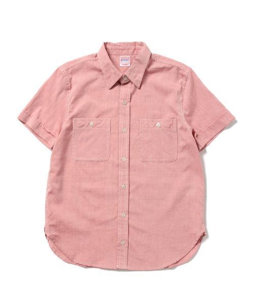 BEAMS BOY（ビームスボーイ）の「○BEAMS BOY / シャンブレー ワーク ショートスリーブ（シャツ/ブラウス・レディース・レッド/サックスブルー/ネイビー・ONE SIZE）」の9枚目の写真