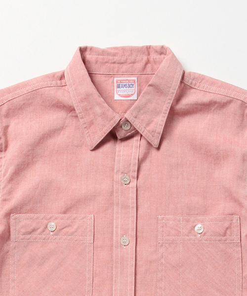 BEAMS BOY（ビームスボーイ）の「○BEAMS BOY / シャンブレー ワーク ショートスリーブ（シャツ/ブラウス・レディース・レッド/サックスブルー/ネイビー・ONE SIZE）」の10枚目の写真