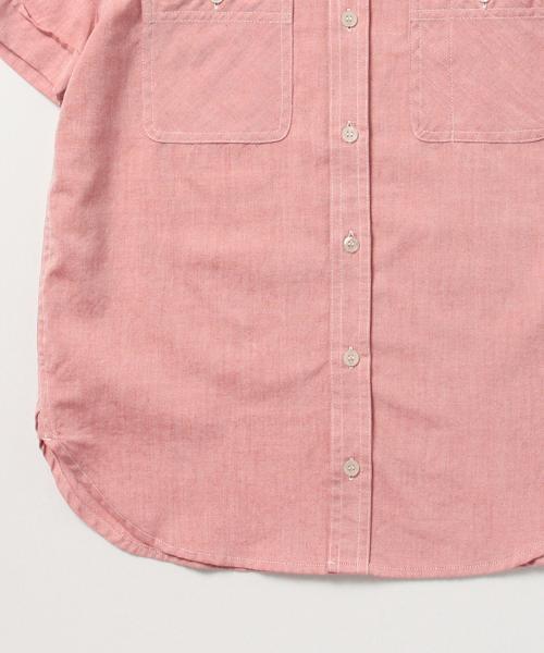 BEAMS BOY（ビームスボーイ）の「○BEAMS BOY / シャンブレー ワーク ショートスリーブ（シャツ/ブラウス・レディース・レッド/サックスブルー/ネイビー・ONE SIZE）」の4枚目の写真