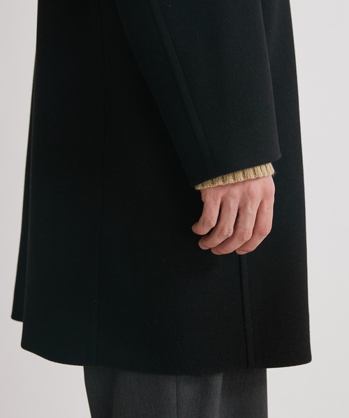 UNITED TOKYO(ユナイテッドトウキョウ)の「メルトンジャージ ミドルステンカラーコート(ステンカラーコート・メンズ・ブラック/グレイッシュベージュ・1/2/3)」の7枚目の写真