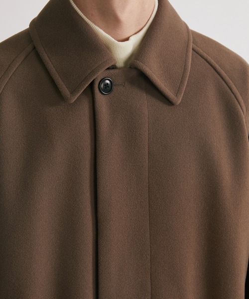 UNITED TOKYO(ユナイテッドトウキョウ)の「メルトンジャージ ミドルステンカラーコート(ステンカラーコート・メンズ・ブラック/グレイッシュベージュ・1/2/3)」の10枚目の写真