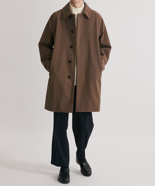 UNITED TOKYO(ユナイテッドトウキョウ)の「メルトンジャージ ミドルステンカラーコート(ステンカラーコート・メンズ・ブラック/グレイッシュベージュ・1/2/3)」の22枚目の写真