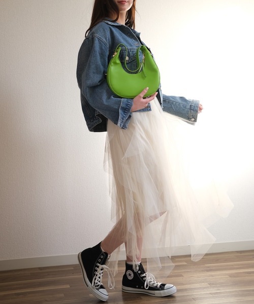 gossip！ロサンゼルス（ゴシップロサンゼルス）の「ヘムフリルチュールスカート（スカート・レディース・ブラック/オフホワイト/ブラウン・FREE）」の2枚目の写真