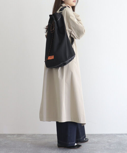 UNIVERSAL OVERALL（ユニバーサルオーバーオール）の「【UNIVERSAL OVERALL/ユニバーサルオーバーオール】TCワンショルビッグポーチ UVO-154（ショルダーバッグ・レディース・ブラック/ベージュ・FREE）」の8枚目の写真