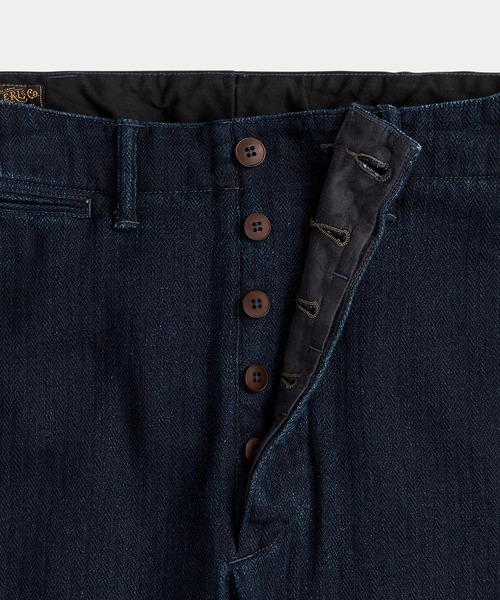 RRL(ダブル アール エル)の「オフィサー インディゴ ヘリンボーン パンツ(その他パンツ・メンズ・ネイビー系1・34/32/32/30/30/30/28/30/36/32/31/30/29/30/33/32/32/32/38/32)」の7枚目の写真