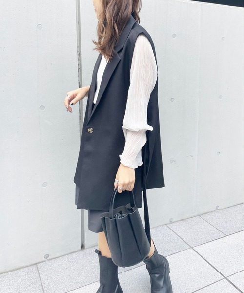 StyleSea（スタイルシー）の「サイドオープンベスト（ベスト・レディース・ブラック/アイボリー/ベージュ・MEDIUM）」の14枚目の写真