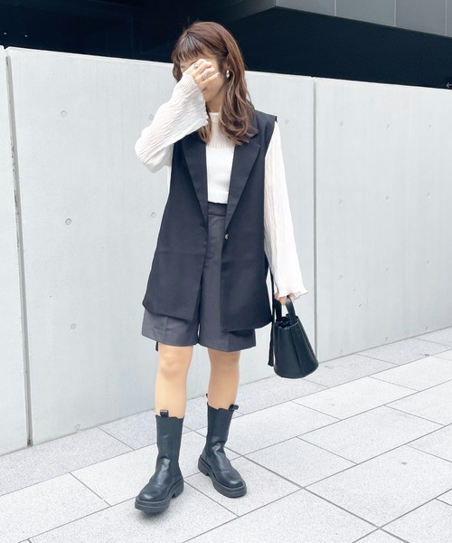 StyleSea（スタイルシー）の「サイドオープンベスト（ベスト・レディース・ブラック/アイボリー/ベージュ・MEDIUM）」の18枚目の写真