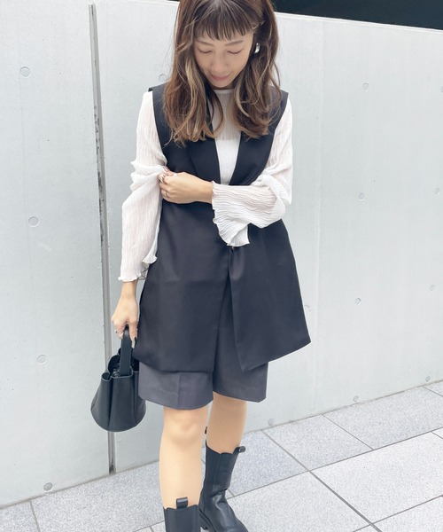 StyleSea（スタイルシー）の「サイドオープンベスト（ベスト・レディース・ブラック/アイボリー/ベージュ・MEDIUM）」の13枚目の写真