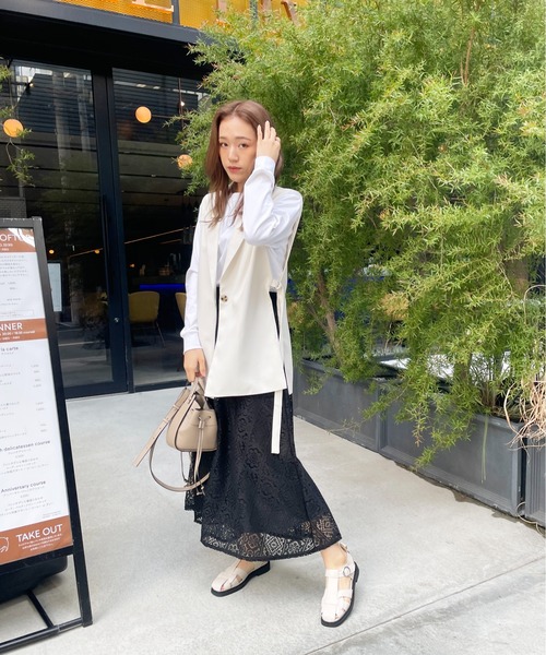 StyleSea（スタイルシー）の「サイドオープンベスト（ベスト・レディース・ブラック/アイボリー/ベージュ・MEDIUM）」の12枚目の写真