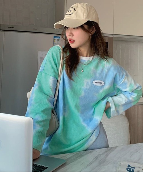 meJane(ミージェーン)の「タイダイロングスリーブプルオーバー(Tシャツ/カットソー・レディース・グリーン系/ピンク系/ネイビー×ホワイト・FREE)」の20枚目の写真