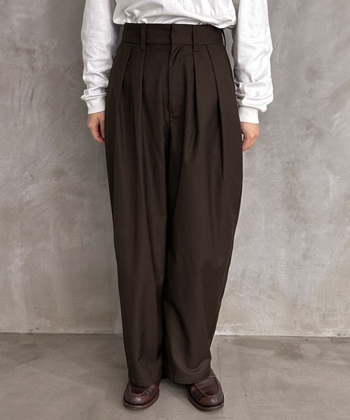 MUHET（ミュエータ）の「【セットアップ可能】アソート２タックパンツ（スラックス・レディース・ネイビー/ブラウン/グレー・X-LARGE/SMALL/MEDIUM）」の18枚目の写真