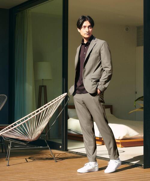 green label relaxing（グリーンレーベルリラクシング）の「トリコットツイル 2B ジャケット -ストレッチ・吸水速乾-（テーラードジャケット・メンズ・ベージュ/ネイビー/ダークグリーン・XS/M/L/XL/S）」の4枚目の写真