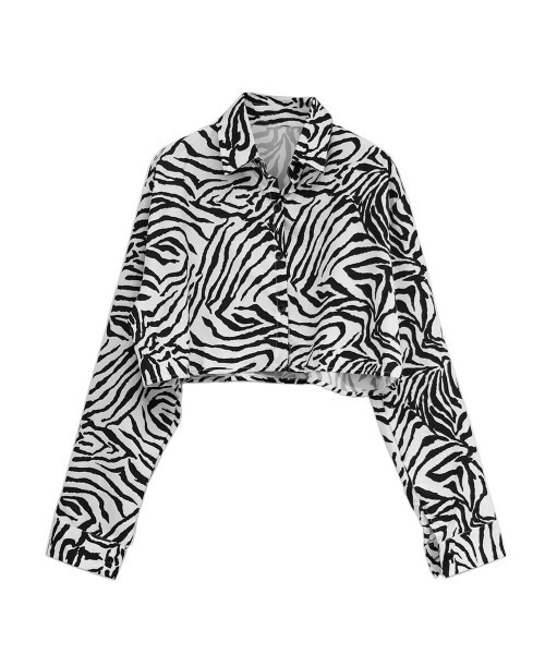 LVEU.(ラブユ.)の「Pattern cropped shirt / パターンクロップドシャツ(シャツ/ブラウス・レディース・レオパード/ゼブラ・FREE)」の12枚目の写真