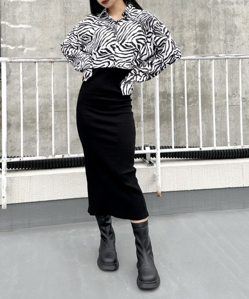 LVEU.(ラブユ.)の「Pattern cropped shirt / パターンクロップドシャツ(シャツ/ブラウス・レディース・レオパード/ゼブラ・FREE)」の16枚目の写真