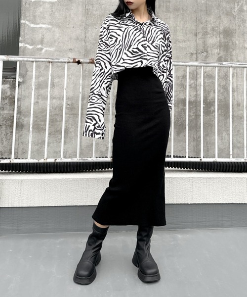LVEU.(ラブユ.)の「Pattern cropped shirt / パターンクロップドシャツ(シャツ/ブラウス・レディース・レオパード/ゼブラ・FREE)」の17枚目の写真