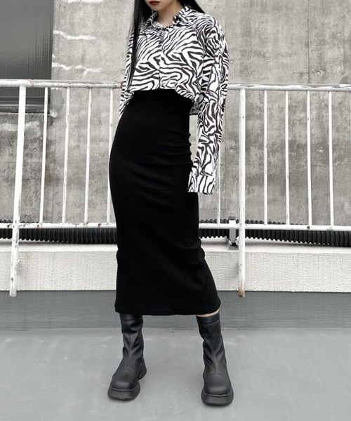 LVEU.(ラブユ.)の「Pattern cropped shirt / パターンクロップドシャツ(シャツ/ブラウス・レディース・レオパード/ゼブラ・FREE)」の19枚目の写真