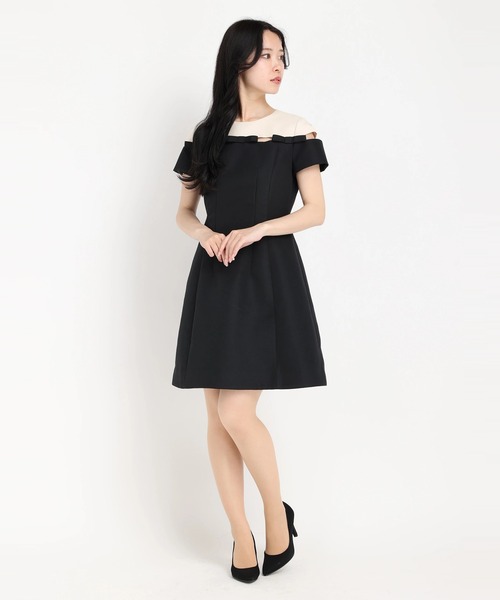 STRAWBERRY-FIELDS（ストロベリーフィールズ）の「クチュールクロス　ミニドレス（ドレス・レディース・ブラック・2）」の9枚目の写真