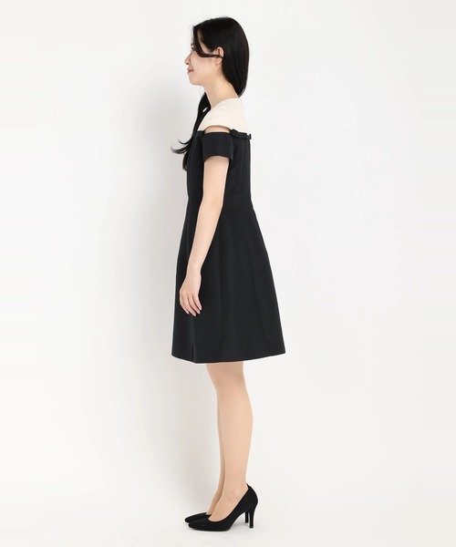 STRAWBERRY-FIELDS（ストロベリーフィールズ）の「クチュールクロス　ミニドレス（ドレス・レディース・ブラック・2）」の8枚目の写真