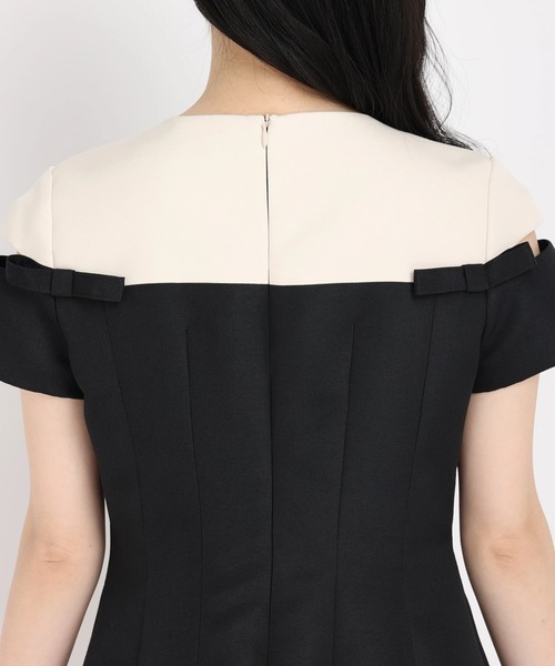 STRAWBERRY-FIELDS（ストロベリーフィールズ）の「クチュールクロス　ミニドレス（ドレス・レディース・ブラック・2）」の5枚目の写真