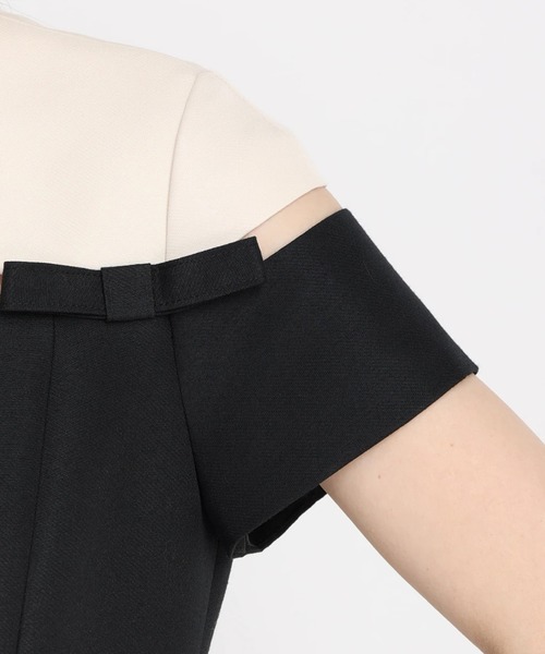 STRAWBERRY-FIELDS（ストロベリーフィールズ）の「クチュールクロス　ミニドレス（ドレス・レディース・ブラック・2）」の4枚目の写真