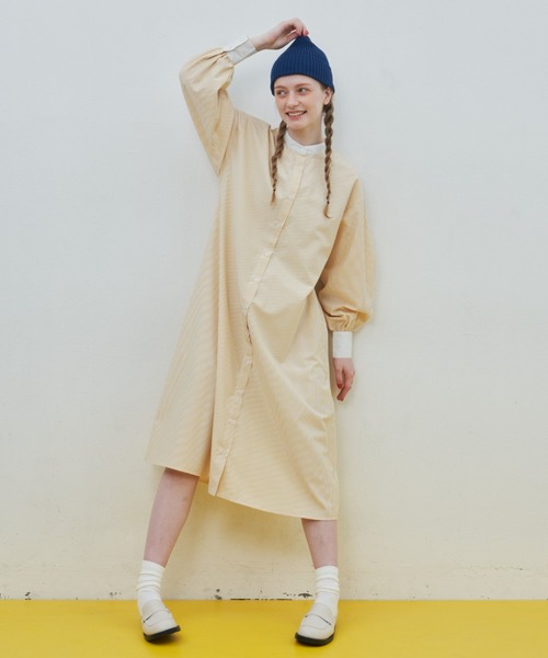 P*読様 最終価格 ebure マラケッシュストライプクレリックシャツワンピース P*読様 最終価格 ebure マラケッシュストライプクレリックシャツ