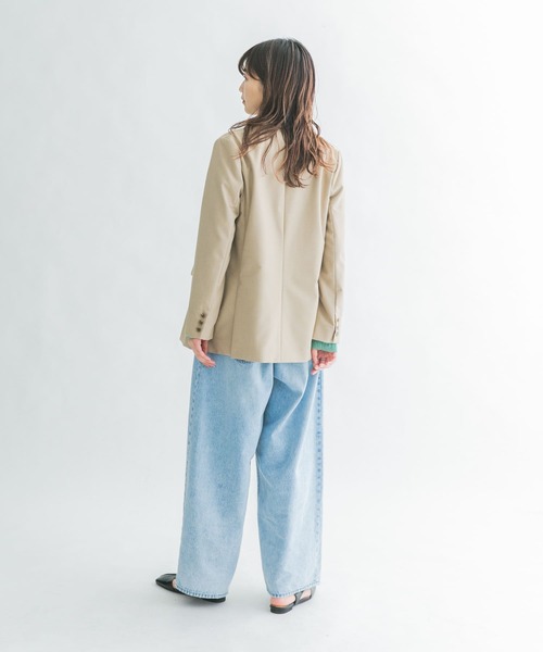 KBF（ケイビーエフ）の「ダブルロングジャケット（テーラードジャケット・レディース・ネイビー/ベージュ・ONE）」の20枚目の写真