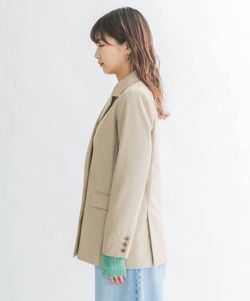 KBF（ケイビーエフ）の「ダブルロングジャケット（テーラードジャケット・レディース・ネイビー/ベージュ・ONE）」の22枚目の写真