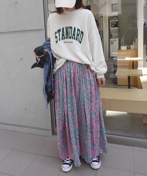 CORNERS(コーナーズ)の「レオパード柄ロングスカート(スカート・レディース・キャメル/ピンク/ベージュ/ネイビー/ブラック・M)」の17枚目の写真