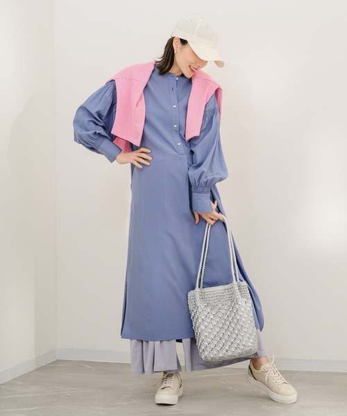 KATHARINE ROSS(キャサリンロス)の「【KATHARINE ROSS】シャーリングシャツワンピース(シャツワンピース・レディース・ブルー/ライトグレー・MEDIUM)」の21枚目の写真