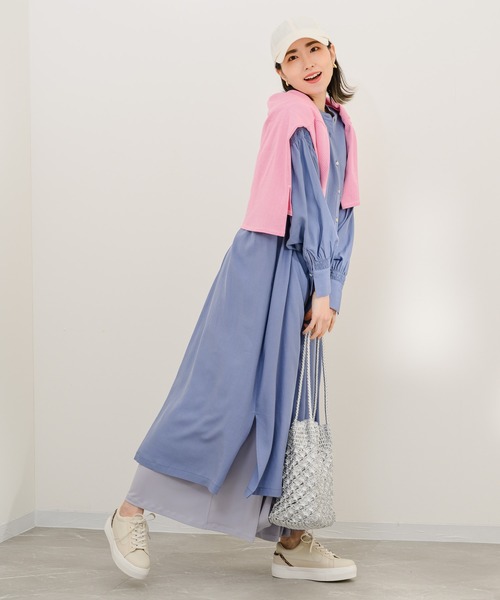 KATHARINE ROSS(キャサリンロス)の「【KATHARINE ROSS】シャーリングシャツワンピース(シャツワンピース・レディース・ブルー/ライトグレー・MEDIUM)」の15枚目の写真