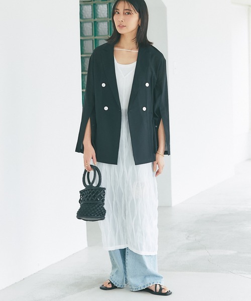 RIVE DROITE（リヴドロワ）の「女性らしいポイントが沢山/チュールキャミワンピース（ワンピース・レディース・ホワイト/ブラック・FREE）」の3枚目の写真