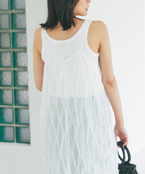 RIVE DROITE（リヴドロワ）の「女性らしいポイントが沢山/チュールキャミワンピース（ワンピース・レディース・ホワイト/ブラック・FREE）」の7枚目の写真