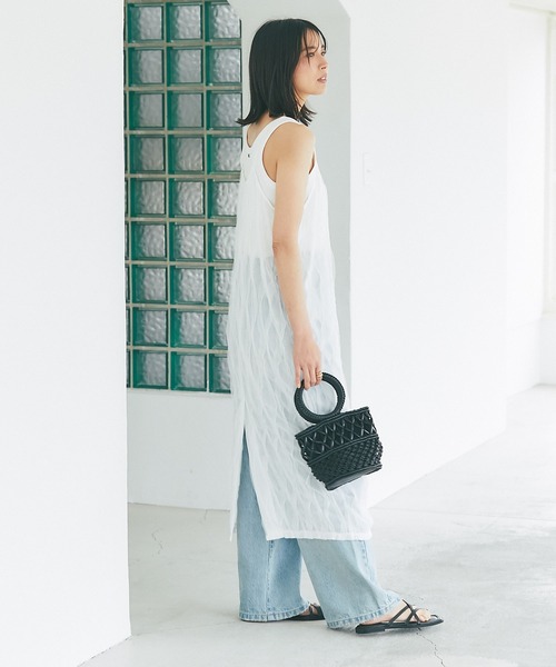 RIVE DROITE（リヴドロワ）の「女性らしいポイントが沢山/チュールキャミワンピース（ワンピース・レディース・ホワイト/ブラック・FREE）」の10枚目の写真