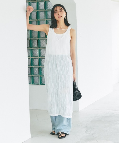 RIVE DROITE（リヴドロワ）の「女性らしいポイントが沢山/チュールキャミワンピース（ワンピース・レディース・ホワイト/ブラック・FREE）」の8枚目の写真