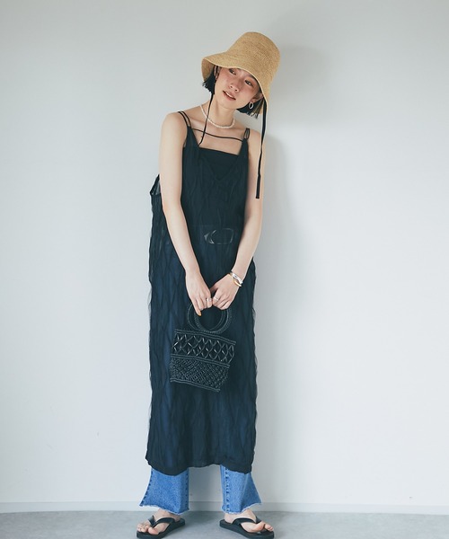 RIVE DROITE（リヴドロワ）の「女性らしいポイントが沢山/チュールキャミワンピース（ワンピース・レディース・ホワイト/ブラック・FREE）」の15枚目の写真